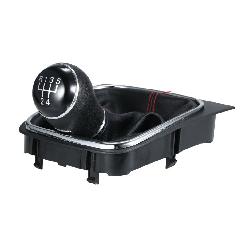 Gear Knob: 5 Speed Black Premium Durable Material - Easy No-Drill Installation Shift Stick Gaiter for VW Golf 5 6 - Image 3