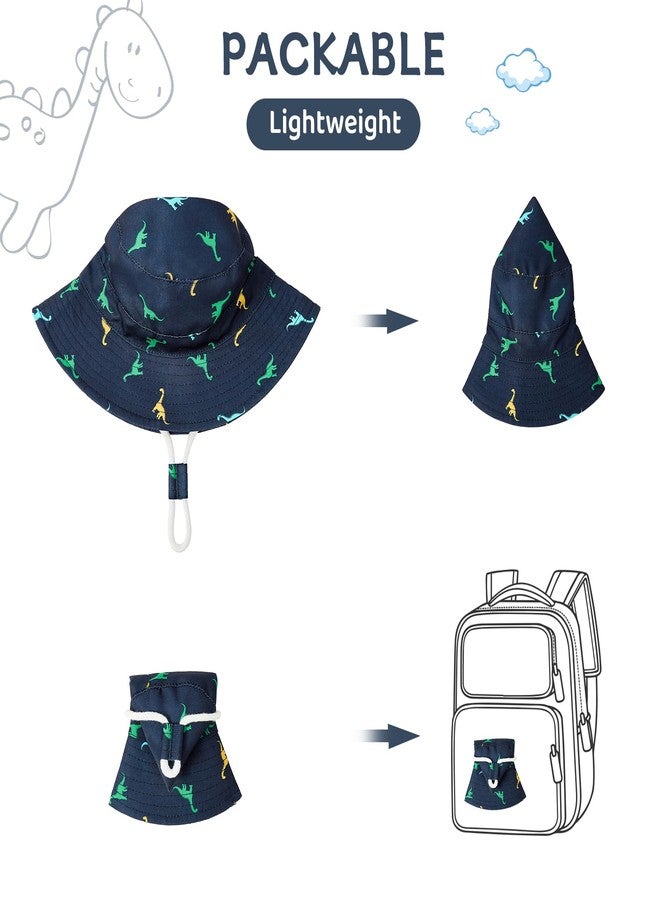 Durio UPF 50+ Baby Sun Hat Summer Sun Protection Wide Brim Soft Lining Beach Essential for Boys and Girls Toddler Bucket Hat B Navy 6-12 Months - Image 3