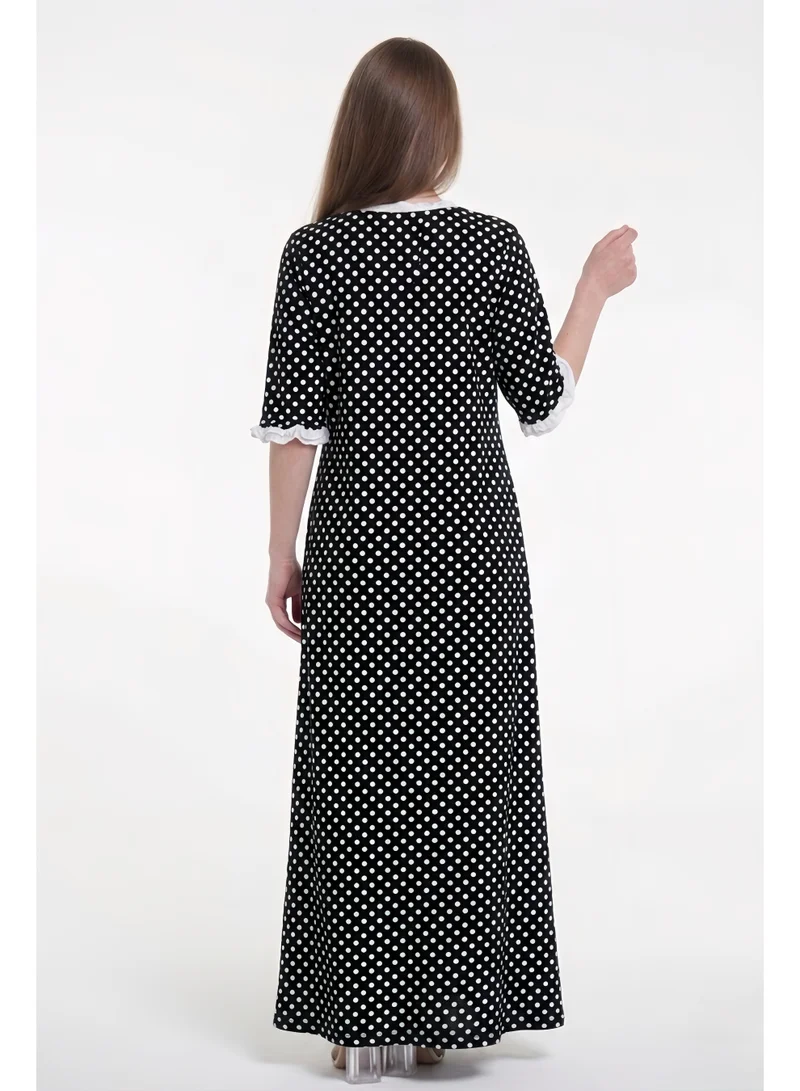 Al Bent Al Sharqieh black and white polka dot Women’s Cotton Polka Dot Dress Pijama for Women | Best Price UAE