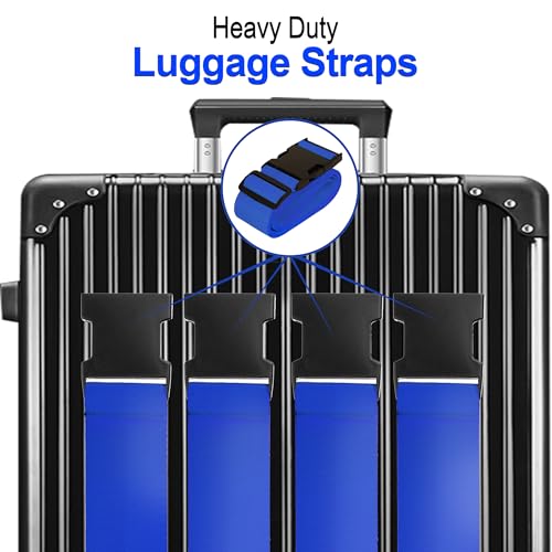 Chelmon Luggage Straps for Suitcases TSA Approved Travel Belt 4 Pack by Chelmon (Blue) - Image 3