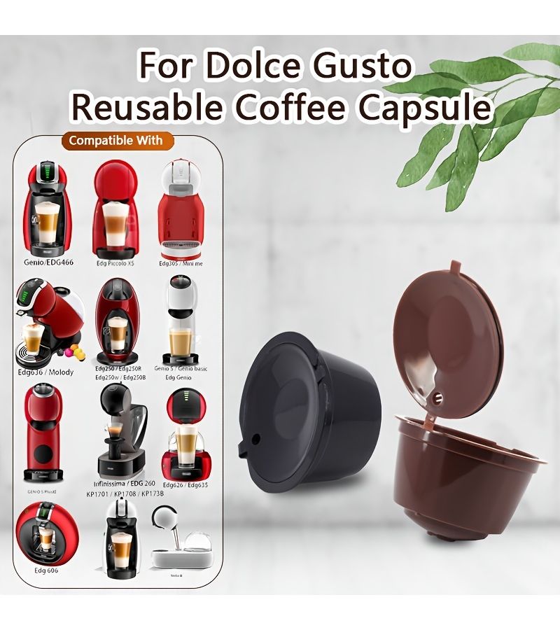 6 Count Coffee Capsule Filter Cups With Reusable Shells And Cleaning Spoon Brown Black - Image 2