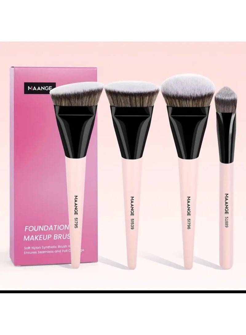 مانجي مجموعة أدوات مكياج من 11 قطعة، 4 فرش مكياج، 7 ملحقات منفاخ مكياج، فرشاة كريم أساس، فرشاة أحمر الخدود، فرشاة خافي العيوب، مجموعة فرش مكياج احترافية، أدوات فرش المكياج - Image 2