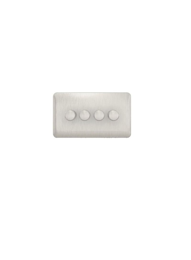 Schneider Electric GGBL6042CSSS Lisse Universal Dimmer Switches - 4 Gang 2 Way - 250W/VA Stainless Steel - Image 1