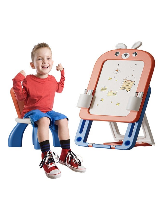 MaBaby Art Easel for Kids, Children's drawing board can erase graffiti board Adjustable Standing Rotatable Double Sided Easel for Toddlers Boys and Girls - Image 1