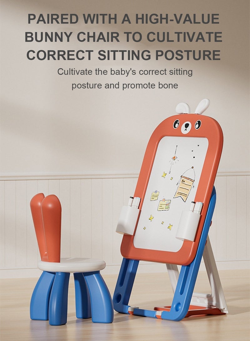 MaBaby Art Easel for Kids, Children's drawing board can erase graffiti board Adjustable Standing Rotatable Double Sided Easel for Toddlers Boys and Girls - Image 3