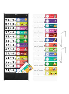 Mr. Pen Daily Schedule Pocket Charts 13+1 Pocket 26 Double Sided Reusable Cards(13 Colored+13 Blanked) 12.8”X35” Pocket Chart For Classroom Classroom Pocket Chart Classroom Schedule Pocket Chart  - Image 1