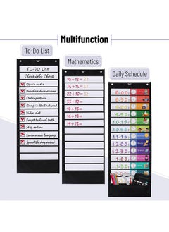 Mr. Pen Daily Schedule Pocket Charts 13+1 Pocket 26 Double Sided Reusable Cards(13 Colored+13 Blanked) 12.8”X35” Pocket Chart For Classroom Classroom Pocket Chart Classroom Schedule Pocket Chart  - Image 3