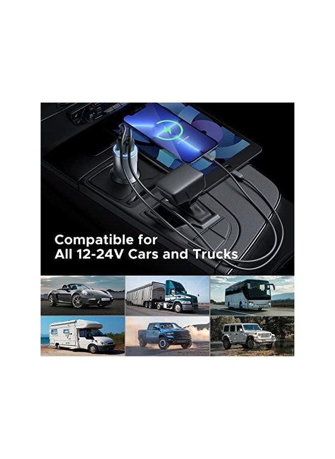 Yamdrok - Car Phone Charger, 30W USB Car Charger Adapter Dual Port QC3.0 &2.4A with LED Light, Compatible with iPhone 14 13 12 Pro Max XS, iPad Mini 6, iPad Pro, Samsung S21/20 Note20, etc - Image 1