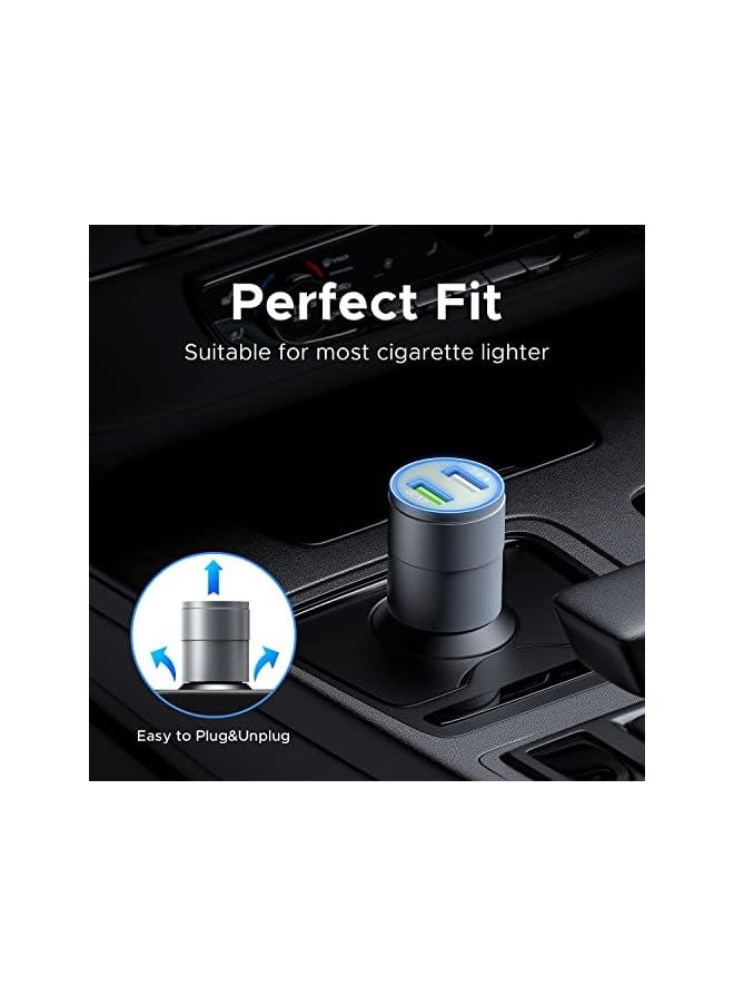 Yamdrok - Car Phone Charger, 30W USB Car Charger Adapter Dual Port QC3.0 &2.4A with LED Light, Compatible with iPhone 14 13 12 Pro Max XS, iPad Mini 6, iPad Pro, Samsung S21/20 Note20, etc - Image 1