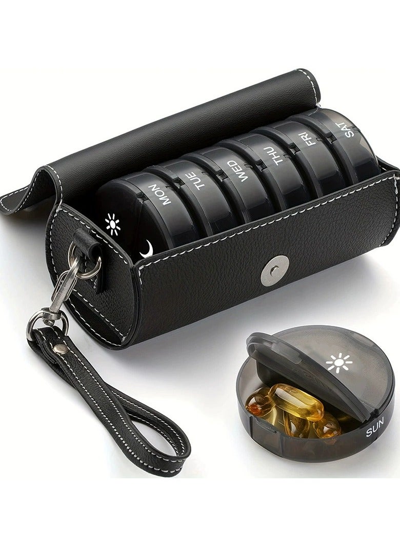 general Weekly Pill Organizer 4 Times a Day Pill Box Organizer Case 7 Daily AM/PM Compartments with Splitter Cutter 28 Cell Travel Large Medication with,Small Boxes Medicine Holder for Vitamin Supplement