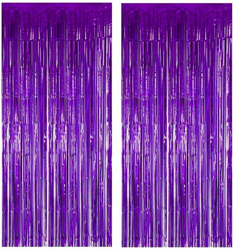 SOI Metallic Tinsel Fringe Big Size Purple Curtains for Birthday, Anniversaries, Graduation, Retirement, Baby Shower Decoration (Pack of 2) (Purple) - Image 5