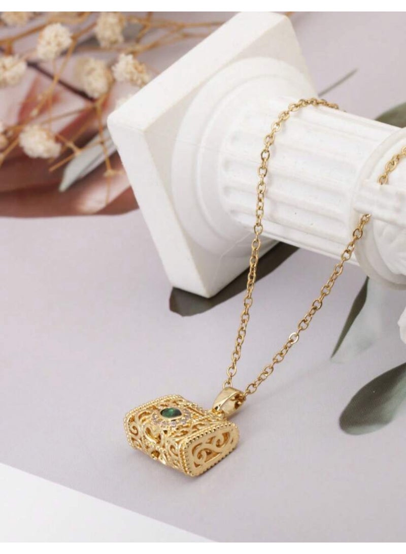 نيو ستايل سلسال نسائي أنيق وعالي الجودة من الاستانلس ستيل مطلي باللون الذهبي - Image 1