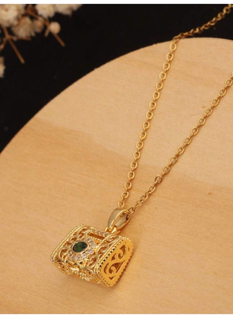 نيو ستايل سلسال نسائي أنيق وعالي الجودة من الاستانلس ستيل مطلي باللون الذهبي - Image 2