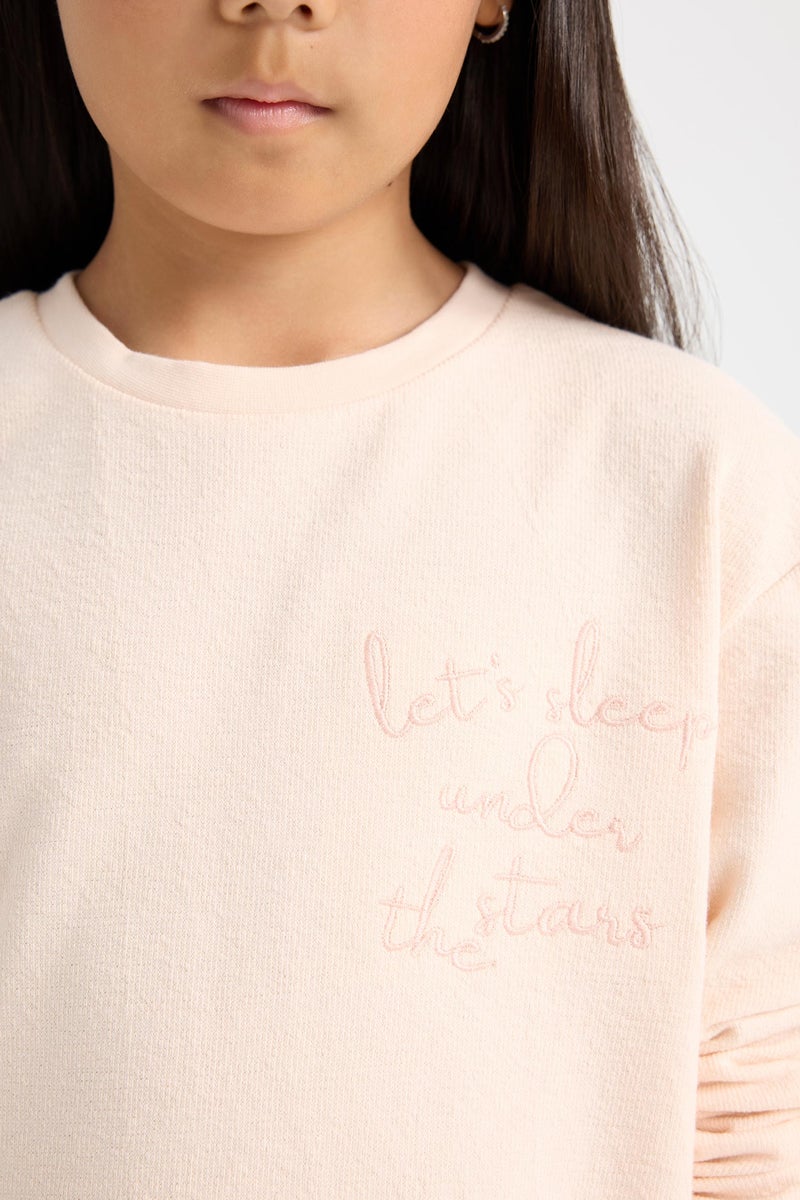 ديفاكتو طقم بيجاما بناتي قصة عادية وكم طويل - قطعتين - Image 4