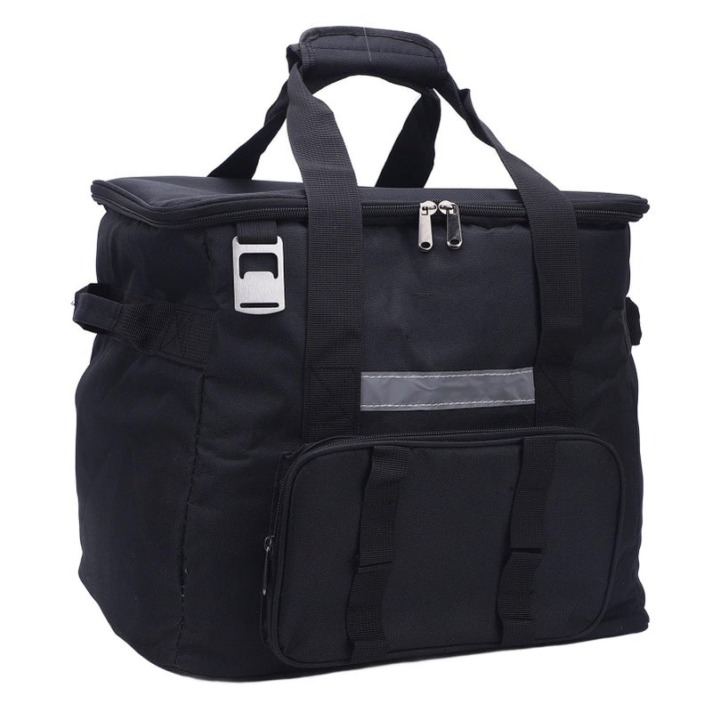 Large Insulated Waterproof Lunch Bag For Outdoor Camping Hiking Picnic Black - Image 2