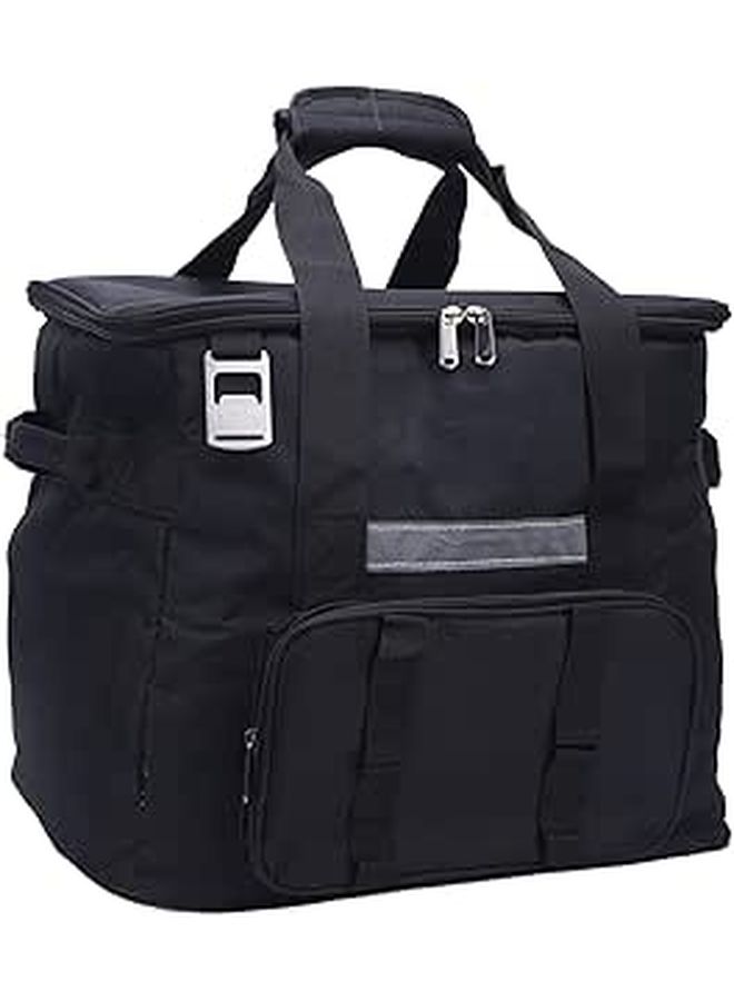 Large Insulated Waterproof Lunch Bag For Outdoor Camping Hiking Picnic Black - Image 1
