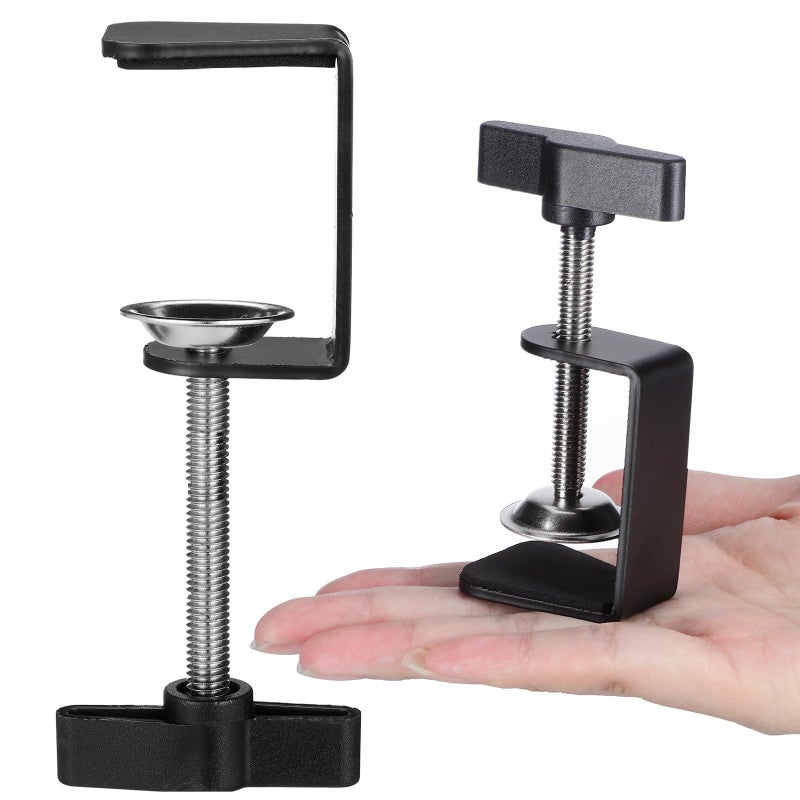 2pcs 360 Degree Rotatable Metal Table Mount C Clamps with Plastic Rod - Image 2