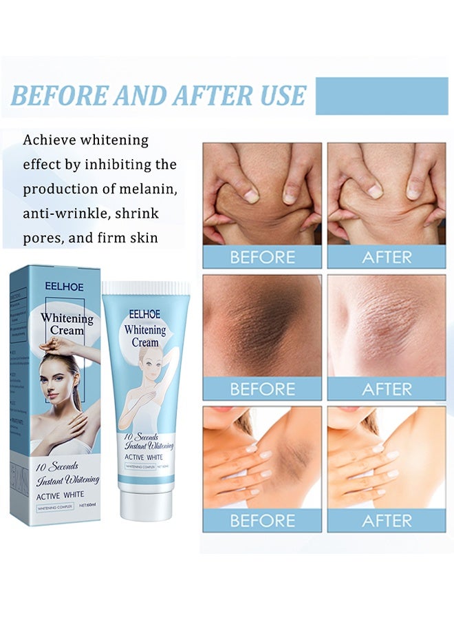 إيلهو كريم تبييض ، يمكن أن يرطب الإبط وتحت الإبط والرقبة والركبتين ويزيل الميلانين من الجلد ويخلق بشرة أكثر نعومة ، ومناسب لجميع البشرة 60 مل - Image 3