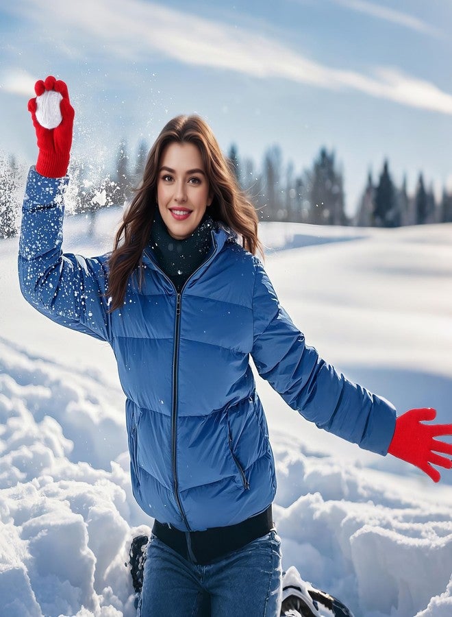jiebor 12 Pairs Red Winter Gloves Warm Gloves Knit Gloves for Women Men Teens Clod Weather (Red, Small) - Image 5