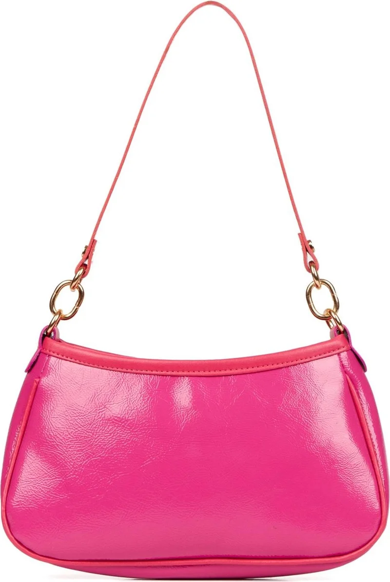 Newish Polo Pink Vegan Leather Crossbody Shoulder and Handbag Baguette Mini Women's Shoulder Bag