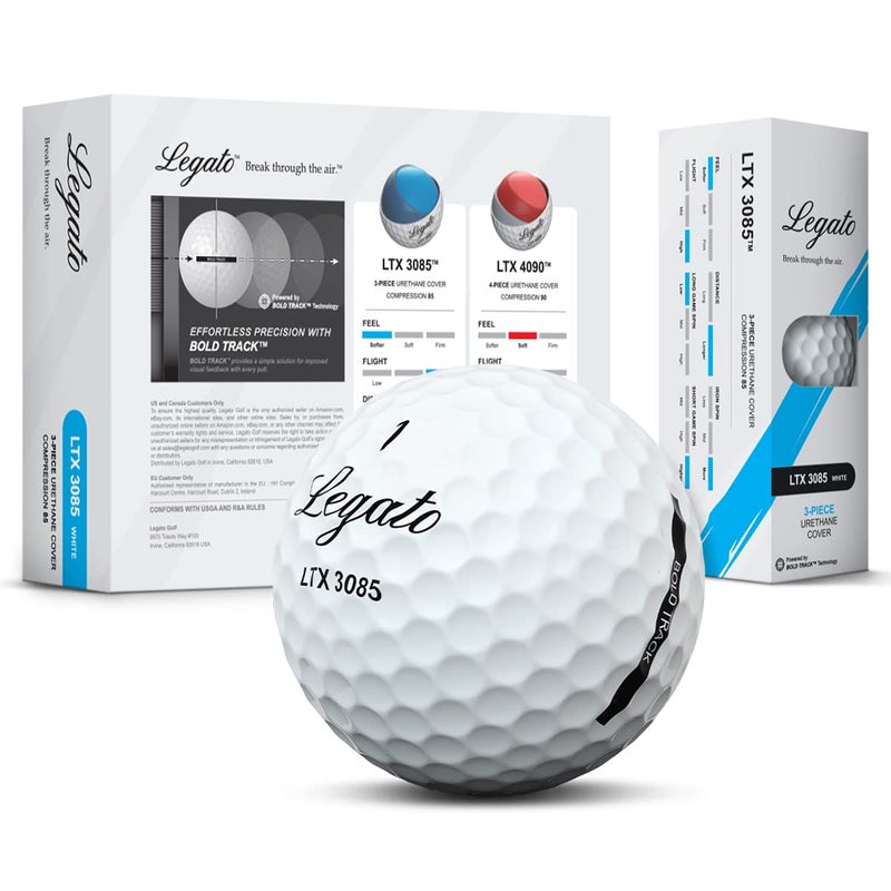 Legato Golf Balls LTX3085 | Designed to Help Golfers Break 90 | Maximized Distance with Soft Feel | 3 Piece | Urethane Cover | 85 Compression - Image 1