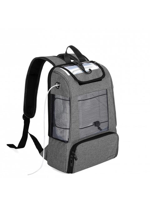 Portable Oxygen Concentrators Backpack, Universal POC Travel Carrying Bag with Mesh Panels for Breathability, Compatible for Inogen, Oxygo, Caire Units, Perfect for on-the-go, Gray, BAG ONLY