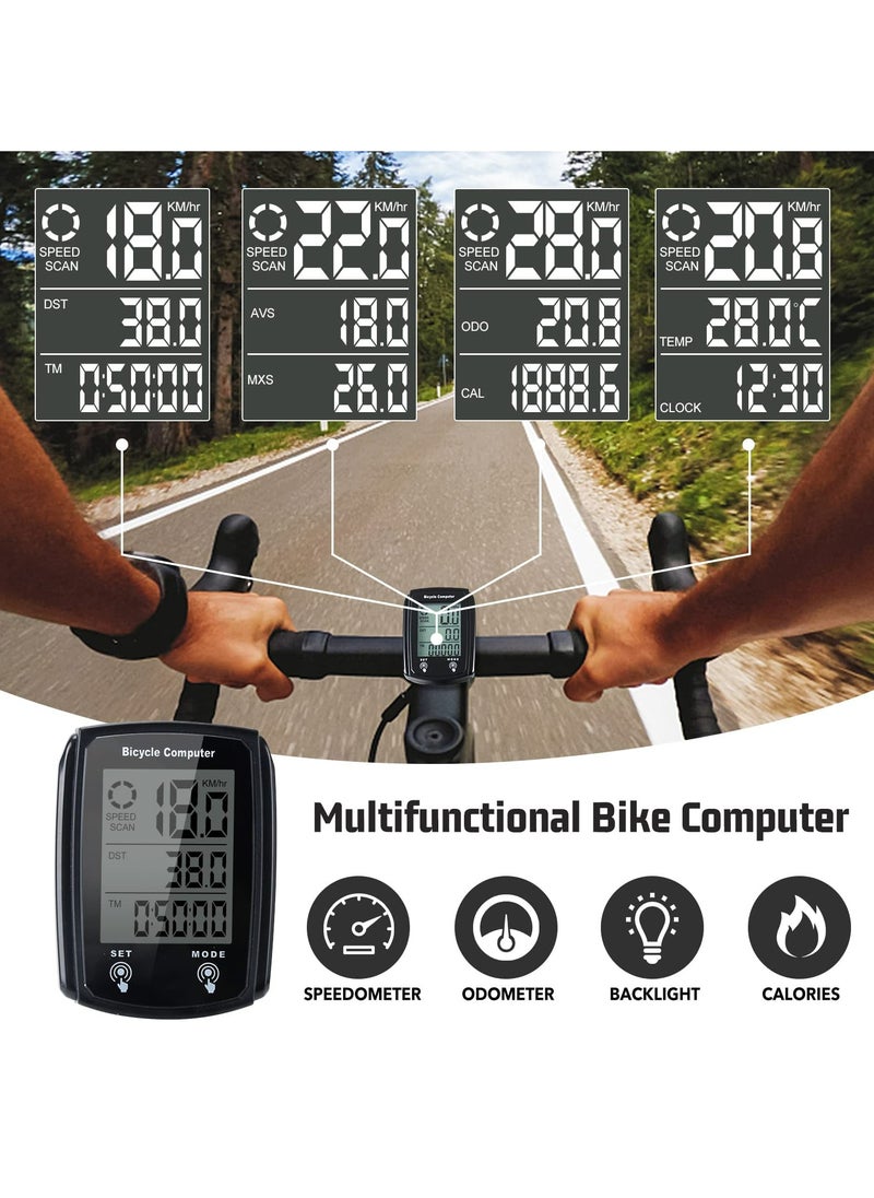 CMGTYYD - Wired Bike Computer, MPH KM/H Bicycle Computer, Digital LCD Backlight Display Bike Speedometer, Waterproof Cycling Computers Odometer, Multifunctional Automatic Wake-up Odometer for Bike - Image 1