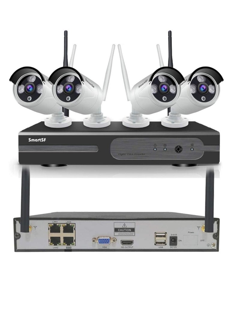 Generic - Smart SF 1080P 4 Channel WiFi Network Video Security Camera, 4 Cameras Plug and Play, Motion Detection, Night Vision, Remote Control, IP66 Waterproof - Image 1