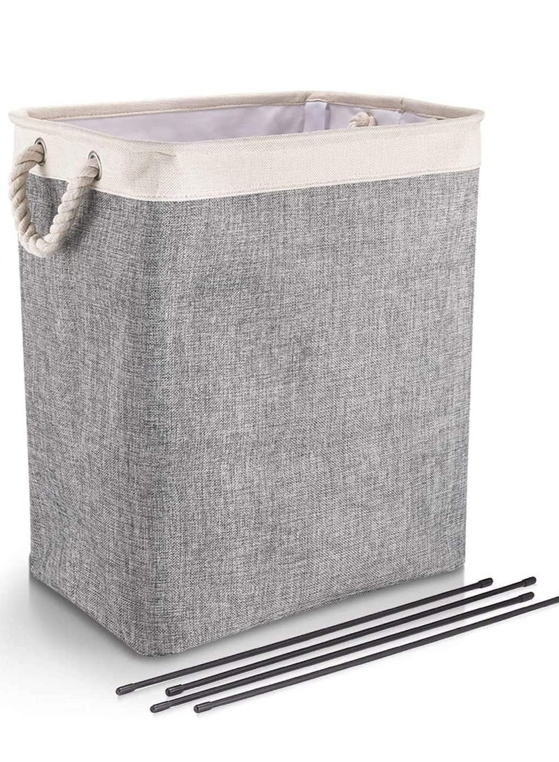 Raxoom 65L Laundry Basket Linen Storage Baskets ,Hamper Collapsible Folding Laundry Bin with Rope Handles for Laundry Room Bathroom - Image 1