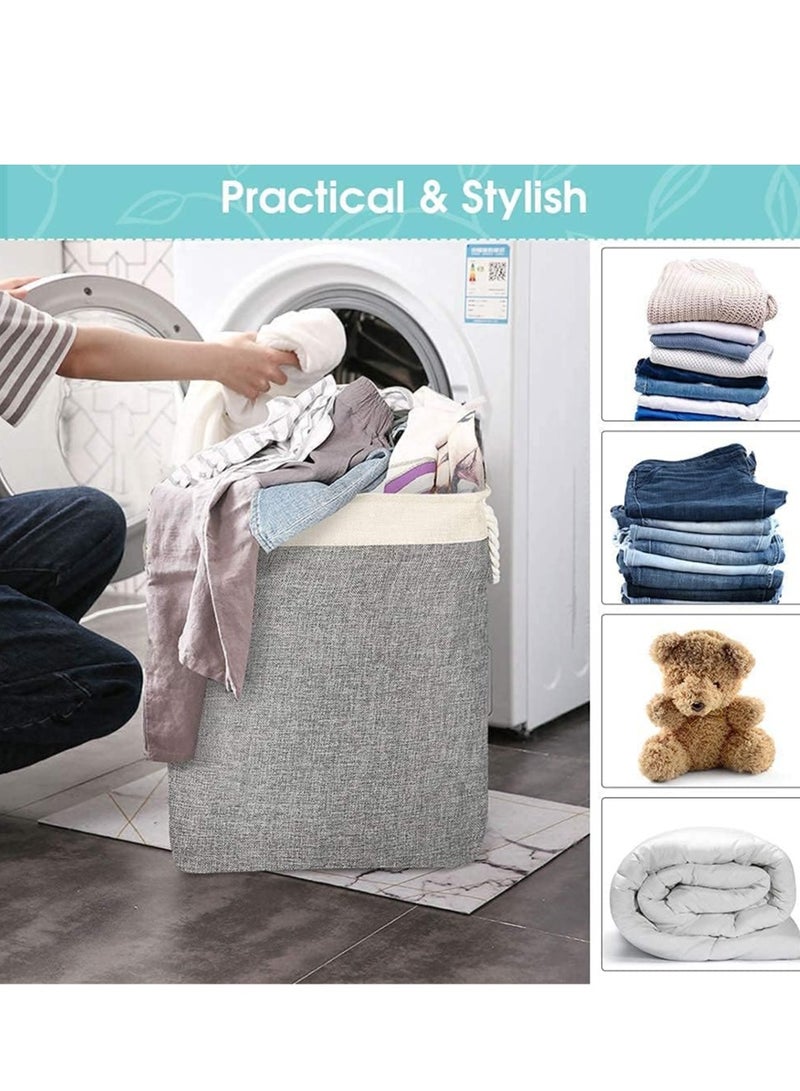 Raxoom 65L Laundry Basket Linen Storage Baskets ,Hamper Collapsible Folding Laundry Bin with Rope Handles for Laundry Room Bathroom - Image 4