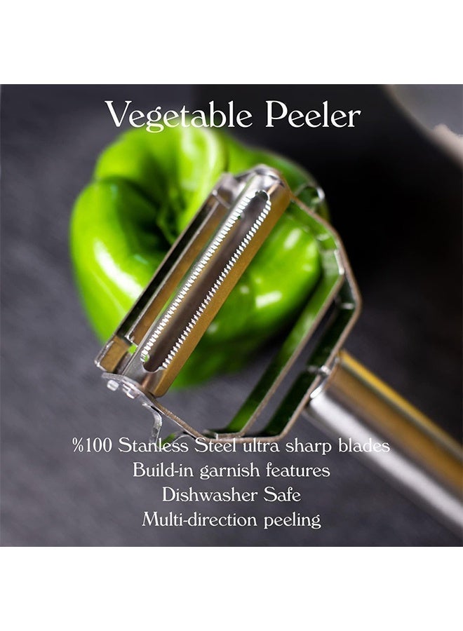 Warme High Quality Stainless Steel Potato Cucumber Carrot Grater Julienne Peeler Dual Blade Vegetables Fruit Peeler Vegetable Slicer - Image 5