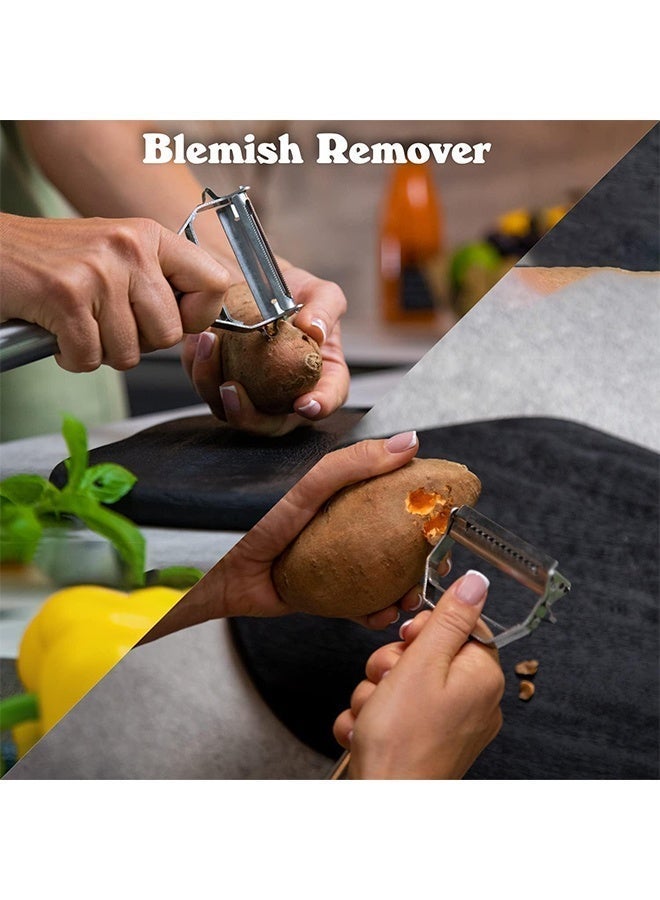 Warme High Quality Stainless Steel Potato Cucumber Carrot Grater Julienne Peeler Dual Blade Vegetables Fruit Peeler Vegetable Slicer - Image 4