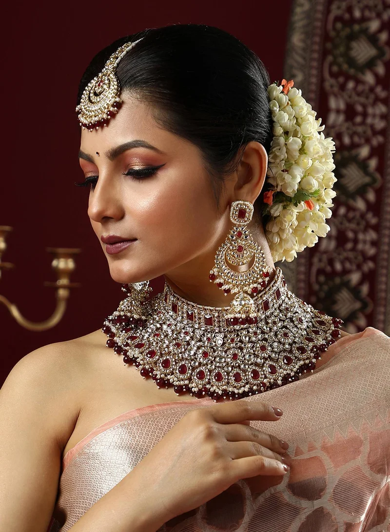 سوهي طقم مجوهرات صناعية مرصع بالأحجار والخرز