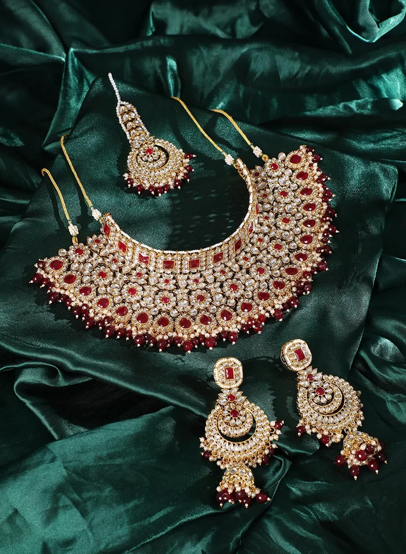 Sohi  Stone Studded & Beaded Artificial Jewellery Set for Women | Best Price UAE