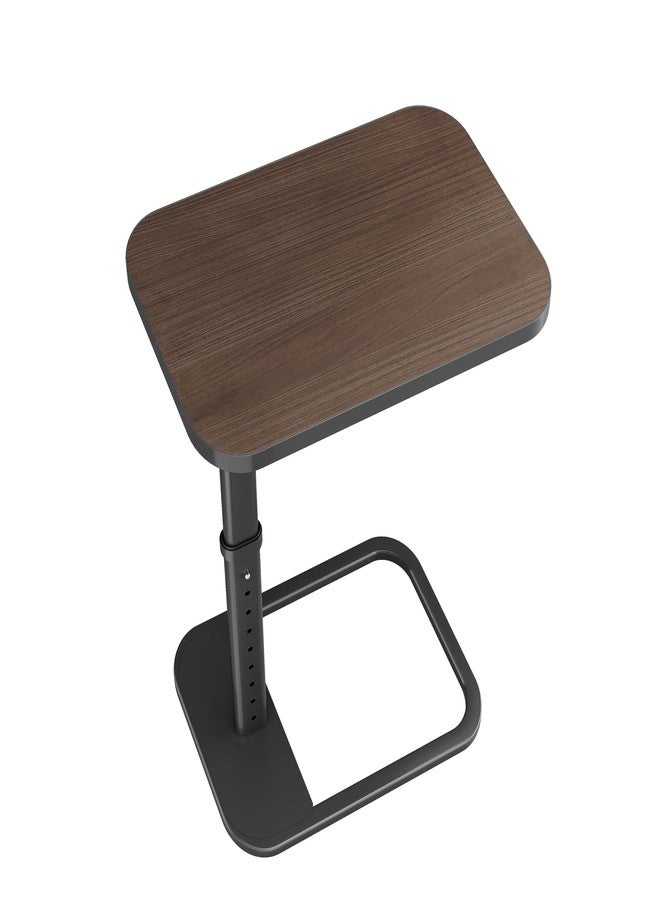 Kitstorack TV Tray Table, Adjustable Height & Rounded Metal Corners, Snack Table for Couch, Sofa, Bed, Chair, Living Room, C Shaped End Side Table for Eating, Dinner or Laptop, Small Spaces, Espresso - Image 1