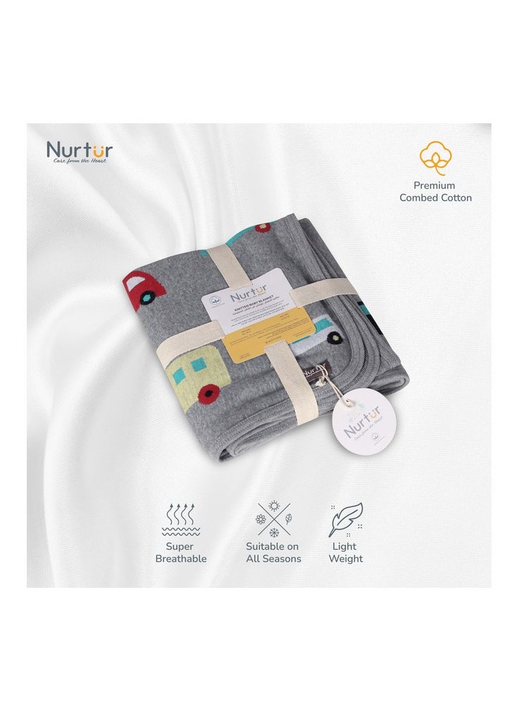 Nurtur Nurtur Soft Baby Blankets for Boys & Girls  Blankets Unisex for Baby 100% Combed Cotton  Soft Lightweight Fleece for Bed Crib Stroller & Car Seat Official Nurtur Product  - Image 4