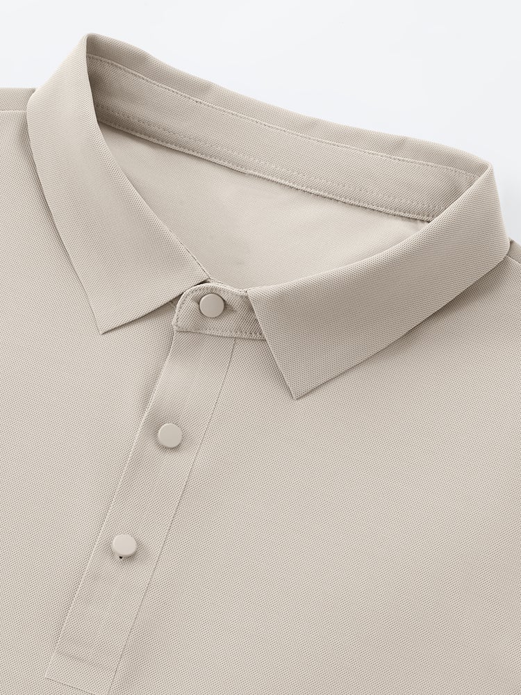 Men's Casual Long Sleeve T Shirt Basic Top Button Collared Shirt - Image 3