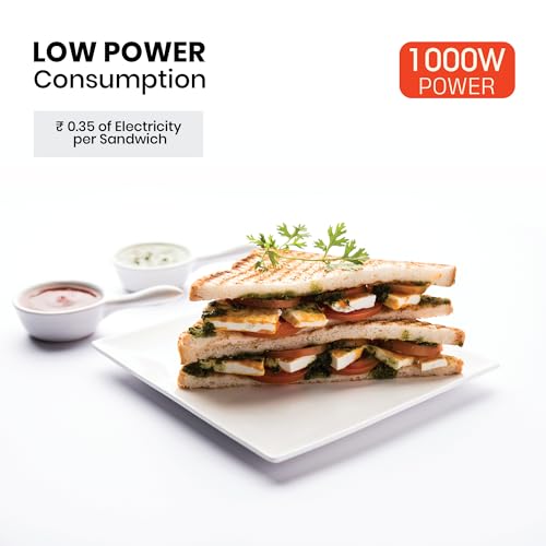 IBELL SM1515C Electric Sandwich Maker 1000W With Non Toxic Ceramic Coated Plates, Floating Hinges, Adjustable Size, Panini/Toaster/Grill(black) - Image 4