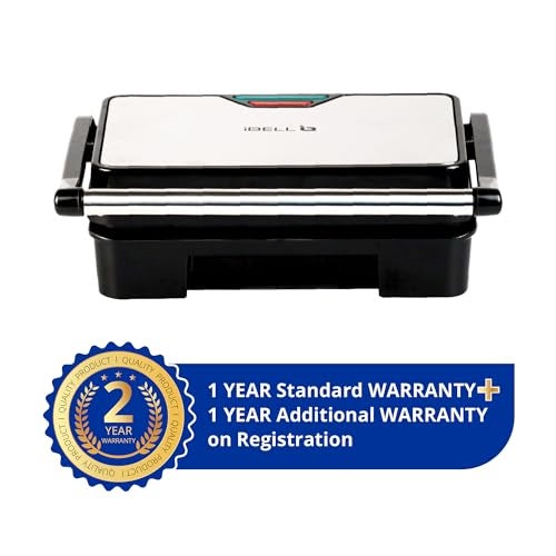 IBELL SM1515C Electric Sandwich Maker 1000W With Non Toxic Ceramic Coated Plates, Floating Hinges, Adjustable Size, Panini/Toaster/Grill(black) - Image 2