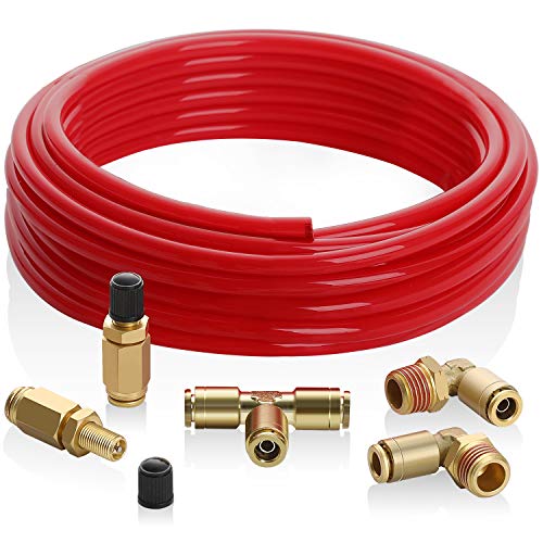 Hromee Air Line Service for Air Spring Suspension with Fittings, Schrader Valves and 20FT Hose Air Bag Replacement Components - Image 1