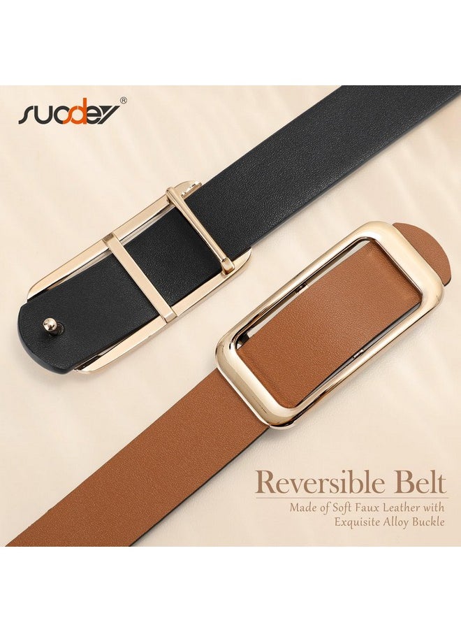 Women Reversible Leather Belts For Jeans Pants Dresses Ladies Fashion Belts With Gold Buckle - pzsku/Z5101501FA87003F7BB66Z/45/_/1735566776/e1c37c9f-5691-4c1c-80a7-6327c09f3003