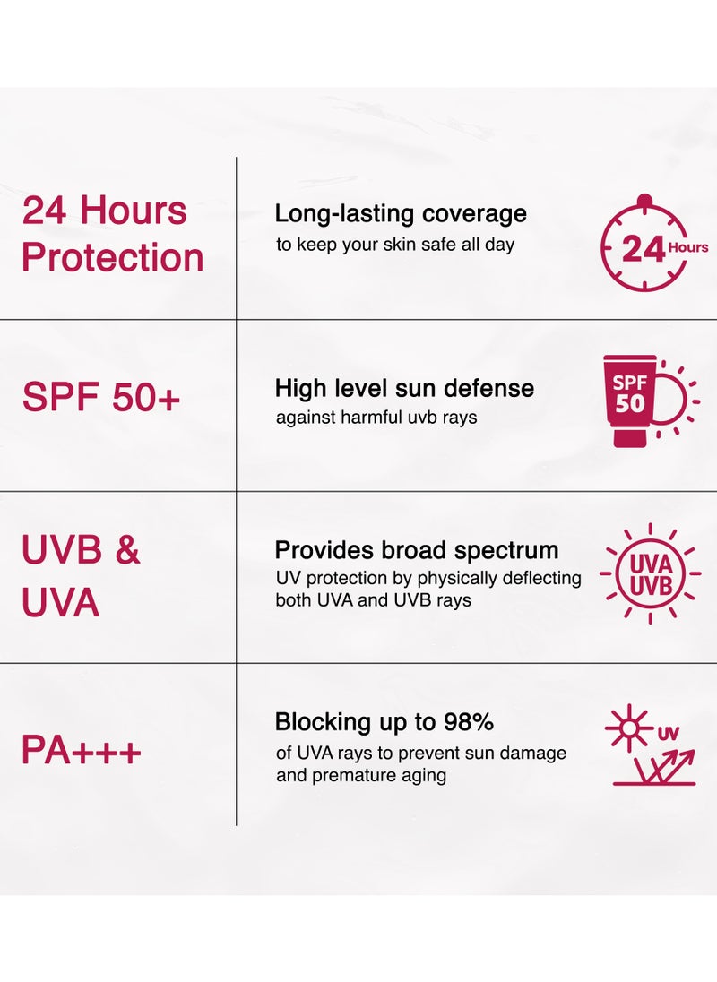 Daily Defence SUN SCREEN SPF 50+ PA+++ for Broad Spectrum UVA/UVB | Titanium Dioxide & Zinc Oxide Sun cream | Collagen-Boosting Face Moisturizer with No-White Cast, Lightweight Non Greasy 80ml - pzsku/Z5101519D131FF2058986Z/45/1741685002/0ac00ac0-8070-4f60-acdd-699636a2b66f