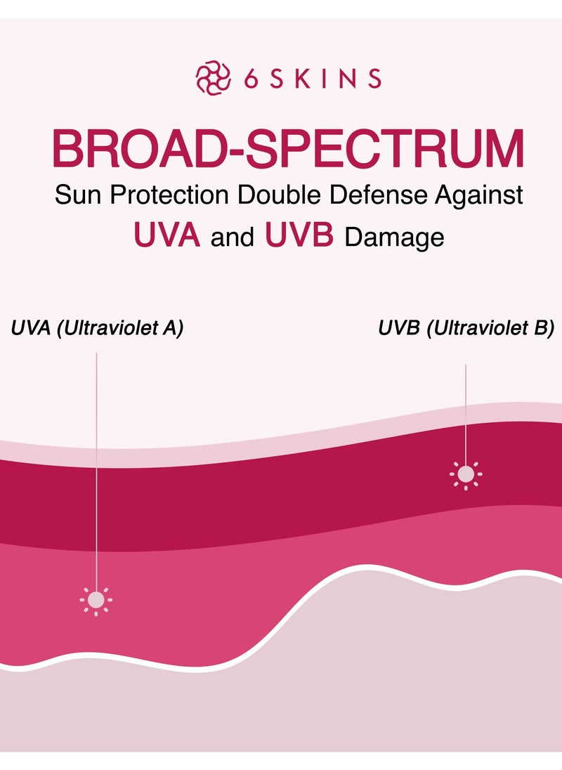 6SKINS - Daily Defence SUN SCREEN SPF 50+ PA+++ for Broad Spectrum UVA/UVB | Titanium Dioxide & Zinc Oxide Sun cream | Collagen-Boosting Face Moisturizer with No-White Cast, Lightweight Non Greasy 80ml - Image 1