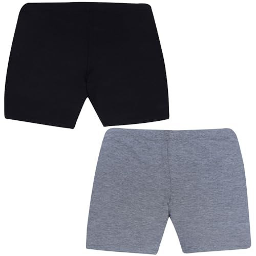 DChica Girls Cotton Boyshorts Panties | Bloomers for Girls with Good Hip Coverage & Inner Elastic | Seamless, Breathable, High Rise Underwear Shorts Pack of 2 Grey & Black - Image 4