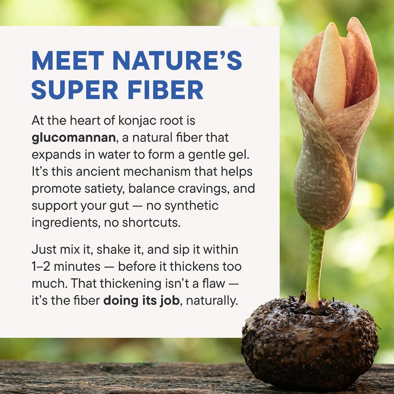 NOURI Daily Nouri FeelFull Prebiotic Fiber Drink Mix with Glucomannan  Chromium  for Natural Feeling of Fullness Appetite  Cravings Support Gut Microbiome  Metabolic Health  30 Stick Packs - Image 4