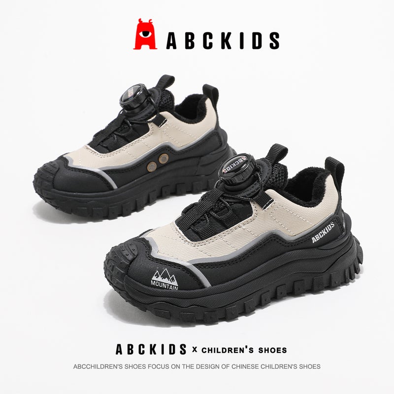 Abckids2024 Winter New Children'S Boys And Girls Slewing Fashion All-Match Warm Fleece-Lined Casual Shoes - Image 1