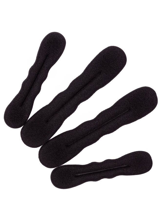 BEAUTÉ GALLERIA Beaute Galleria 4 Pieces Black Magic Hair Bun Maker Foam Sponge Bun Twist Shaper Hair Donuts Chignon Ballet Sock Bun (2 Large and 2 Small) - Image 1
