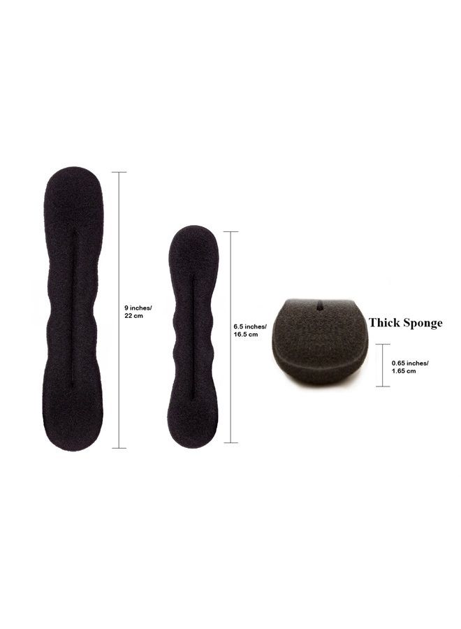 BEAUTÉ GALLERIA Beaute Galleria 4 Pieces Black Magic Hair Bun Maker Foam Sponge Bun Twist Shaper Hair Donuts Chignon Ballet Sock Bun (2 Large and 2 Small) - Image 5