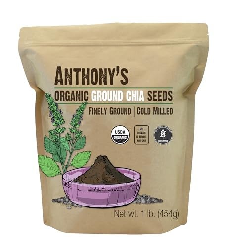 Anthony's Organic Ground Chia Seed, 1 lb, Finely Ground, Cold Milled, Gluten Free, Non GMO - Image 1