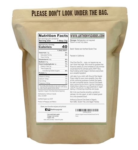 Anthony's Organic Ground Chia Seed, 1 lb, Finely Ground, Cold Milled, Gluten Free, Non GMO - Image 2
